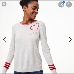 Loft crew neck love sweater- small